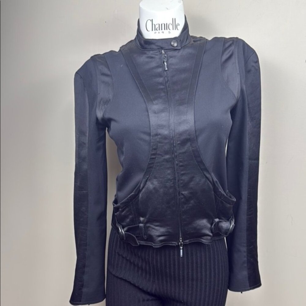 ❌❌SOLD❌❌ SUD wool blend zip up fitted jacket Black France 8